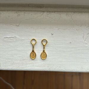 Small Gold Tone Tennis Racket Charm